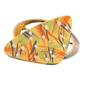 Vintage Weiss Mid Century Enamel Abstract Brooch - WI Abandoned Farmhouse Find